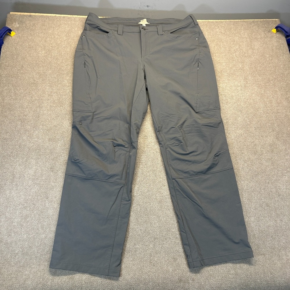 Duluth Flexpedition Bootcut Pants Women's 18 Gray Stretch Nylon Hike Cargo 31"